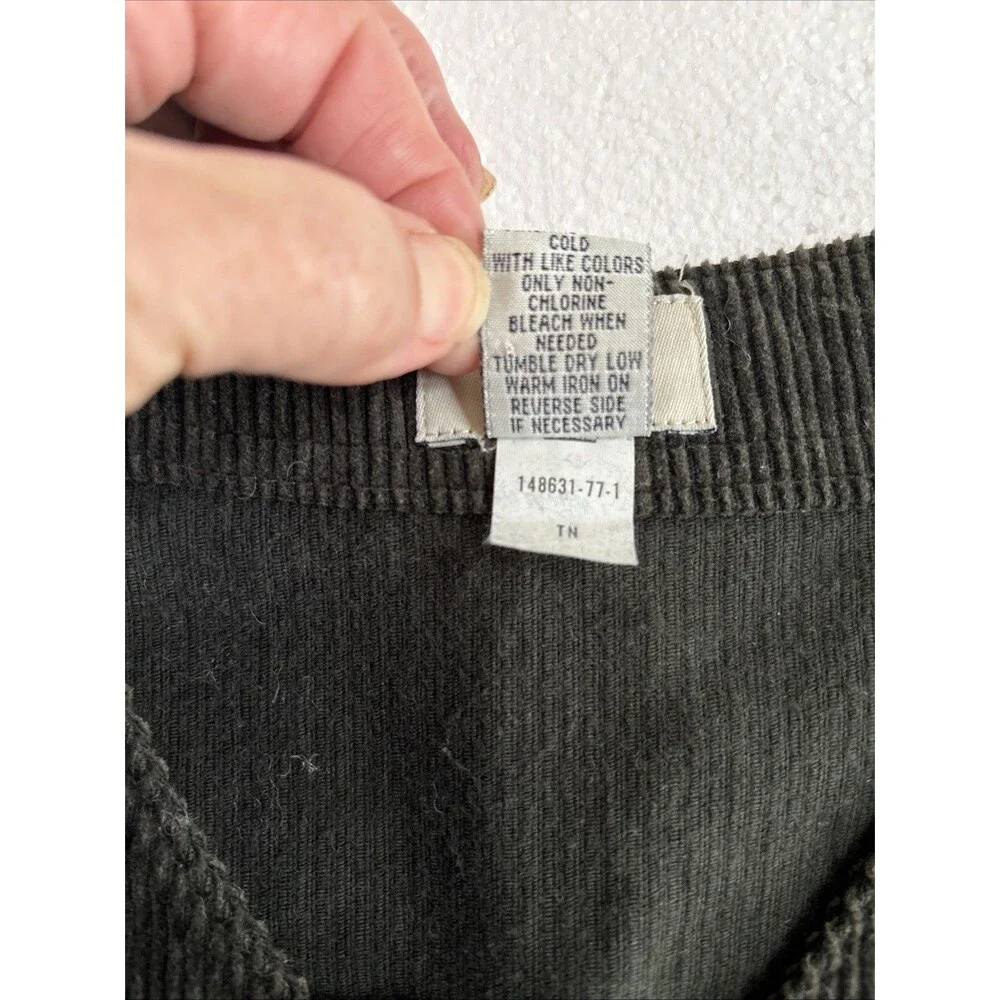 Vintage Ladies Gap Dark Green Corduroy Button Up Vest W/Front Pockets Size M - Picture 3 of 6